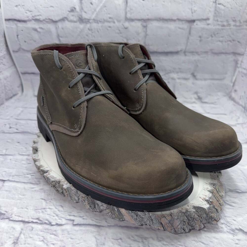 Clarks Morris Peak Boots Mens 13 M Gray Nubuck Leather Waterproof Chukka Boots